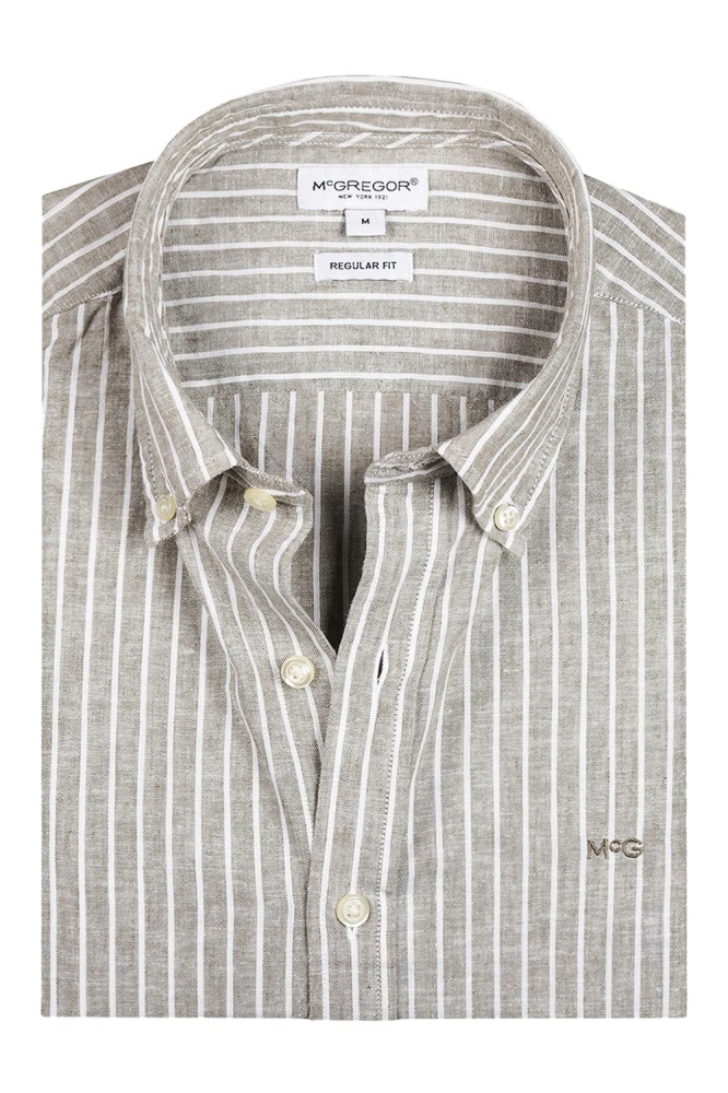 COTTON LINEN STRIPE SHIRT MM251 6001 11 5100 OLIVE